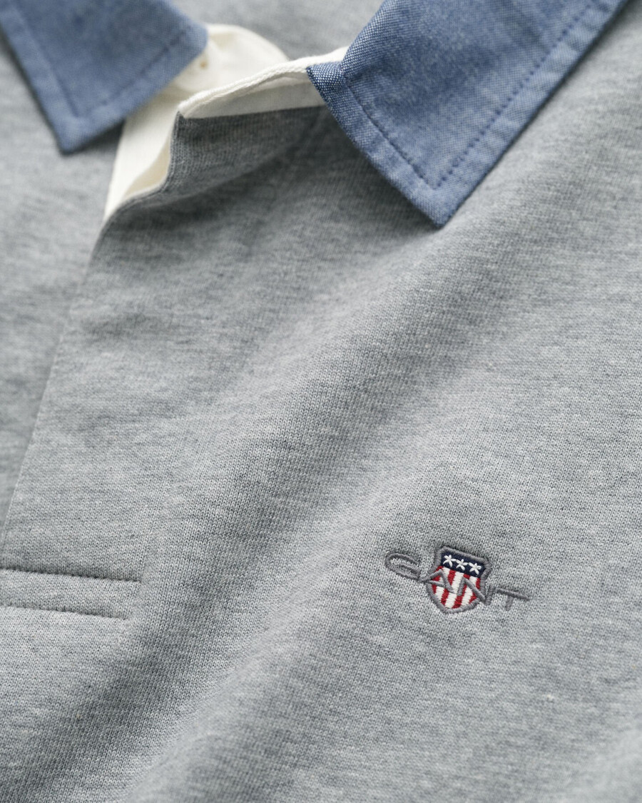 chambray kraag zwaar rugpand - grijs gemêleerd