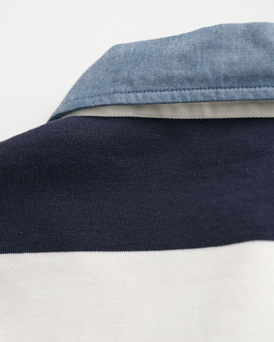 chambray kraag gestreept zwaar tapijt - eierschaal