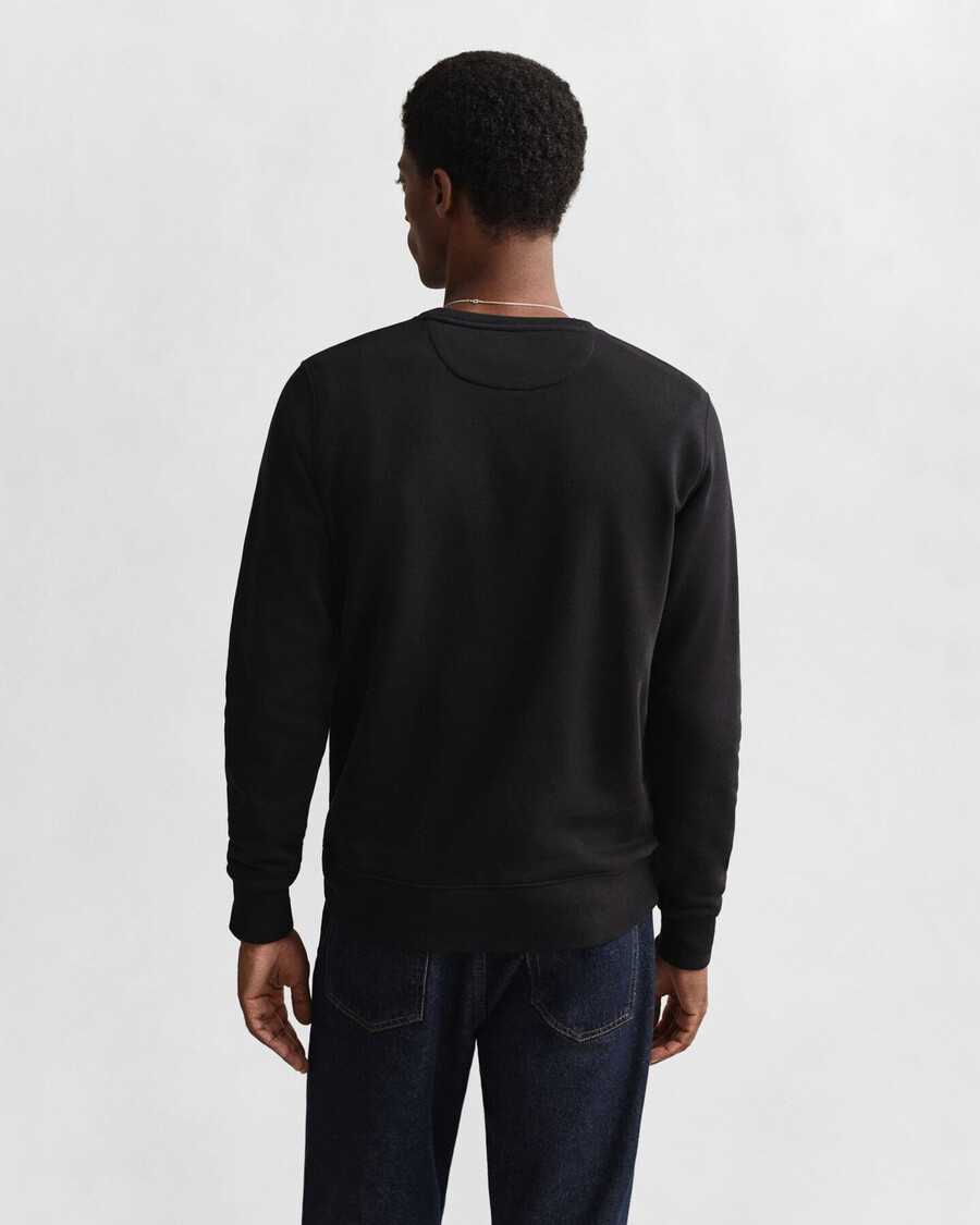 sweatshirt met ronde hals en schildmotief - zwart