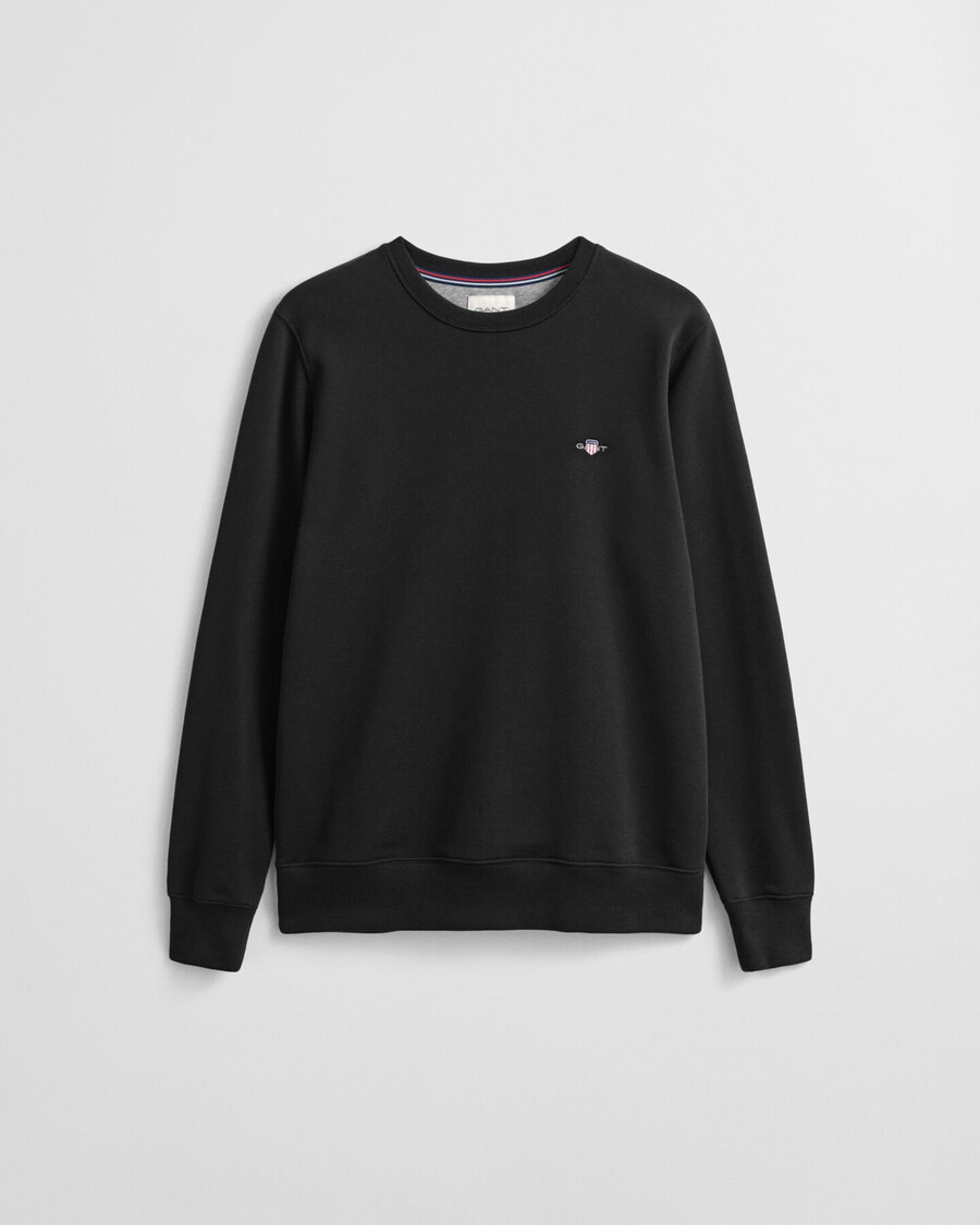 sweatshirt met ronde hals en schildmotief - zwart