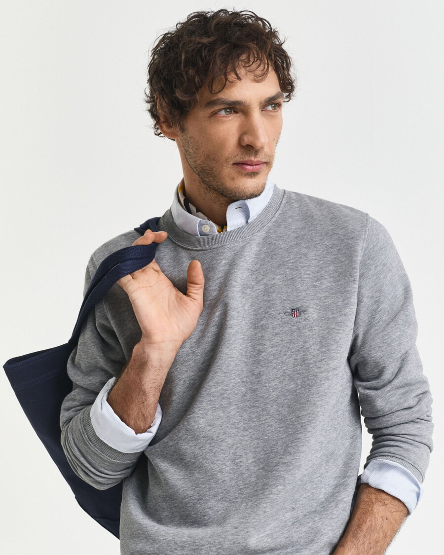 shield crew neck sweatshirt - grijs gemêleerd