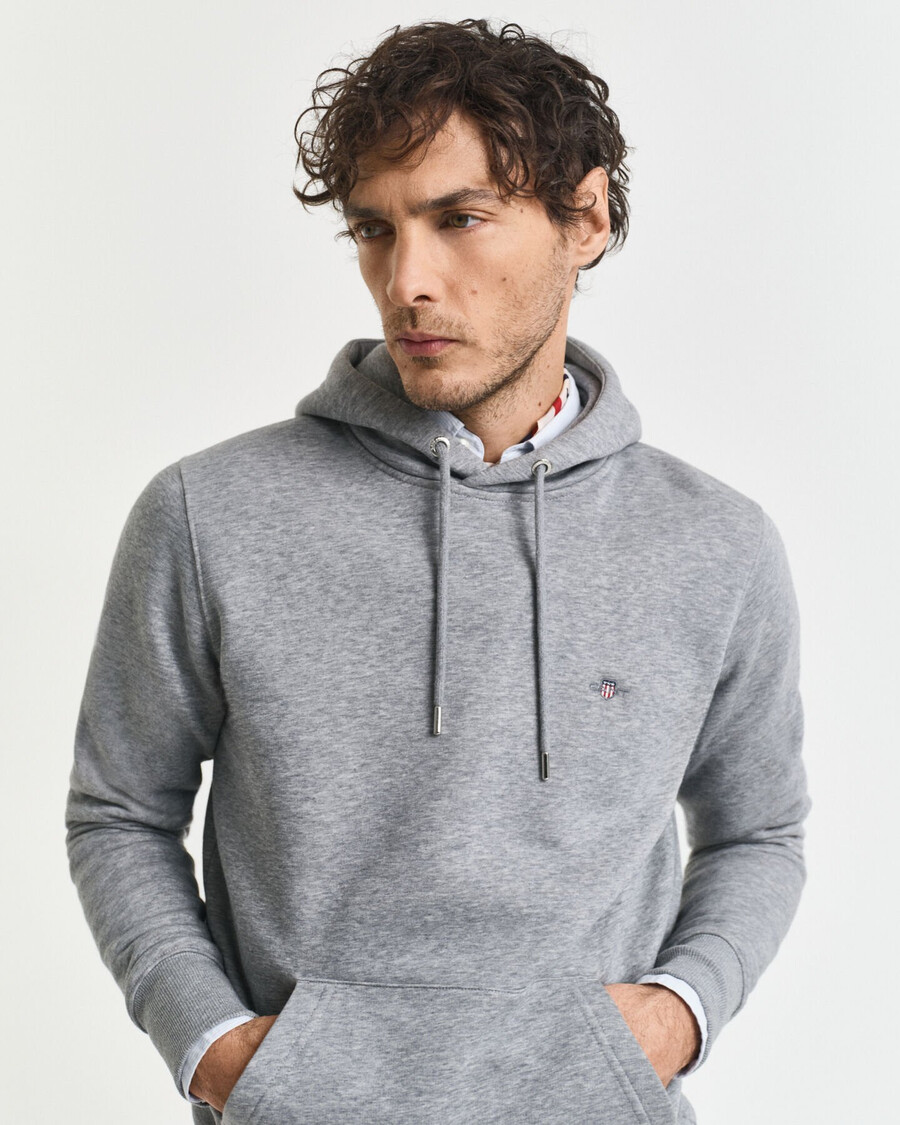 shield hoodie - grijs gemêleerd