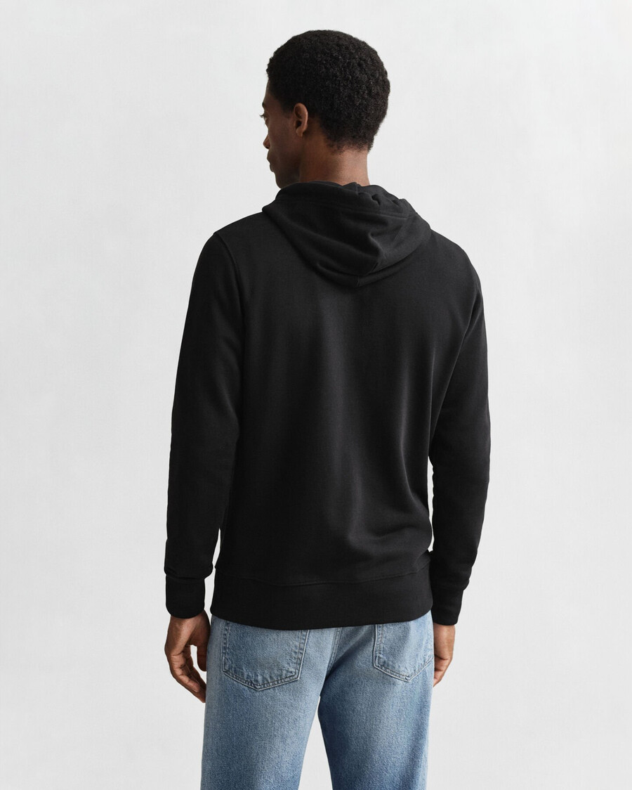 hoodie met shield-rits - zwart