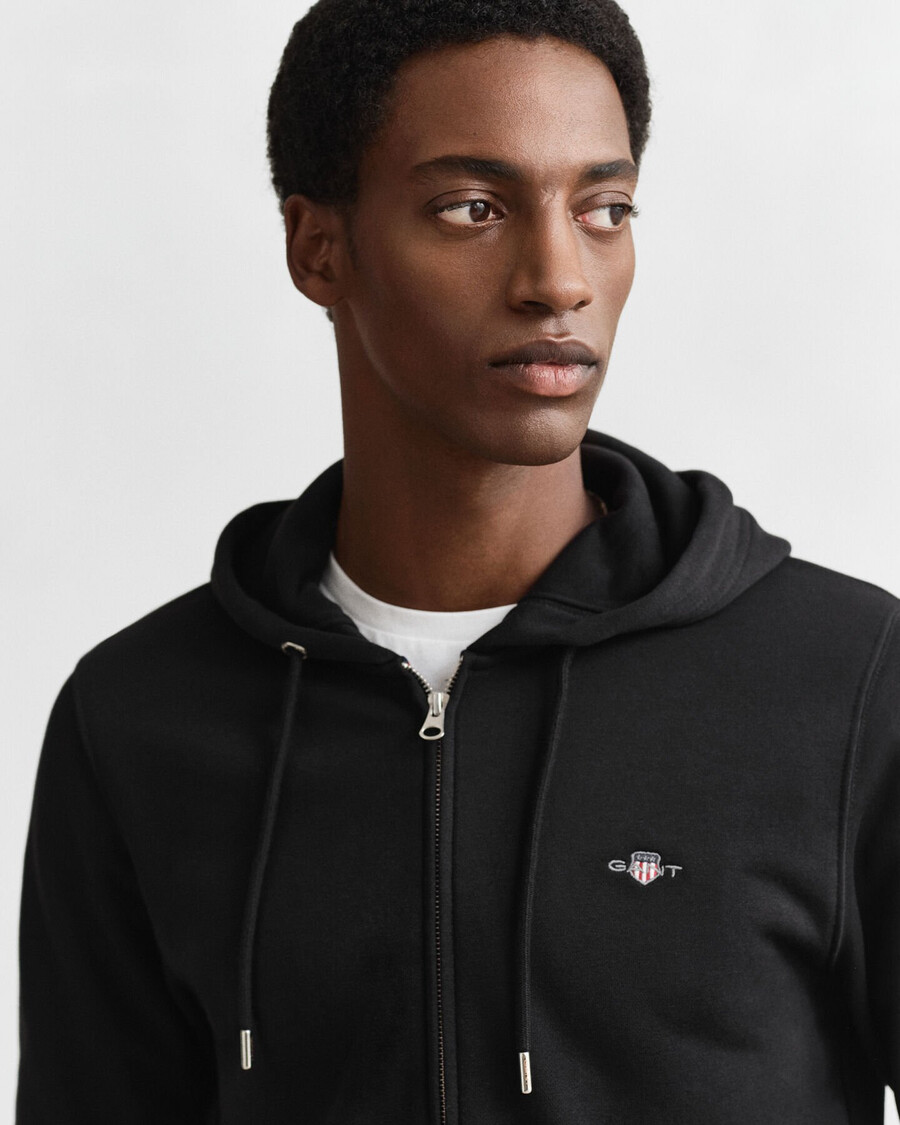 hoodie met shield-rits - zwart