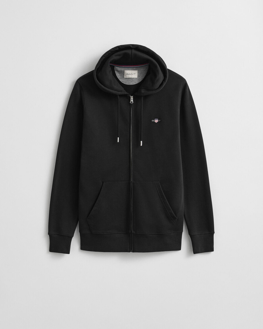 hoodie met shield-rits - zwart