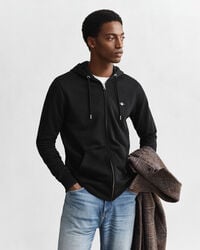 hoodie met shield-rits - zwart