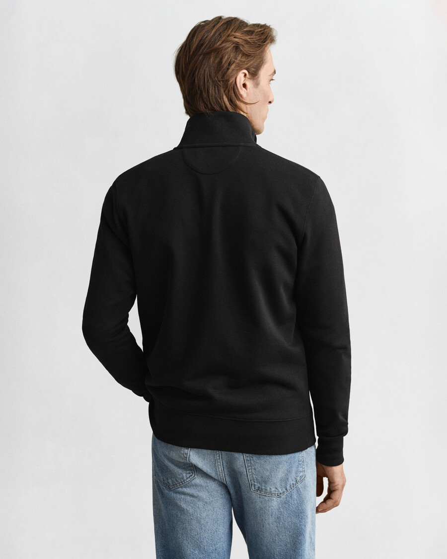 sweatshirt met shield-rits - zwart