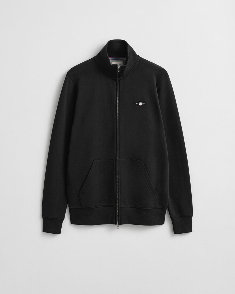 sweatshirt met shield-rits - zwart