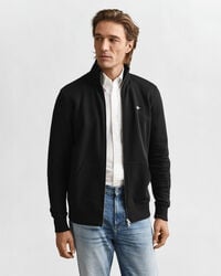 sweatshirt met shield-rits - zwart