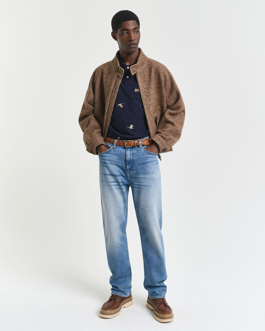 geborduurd poloshirt - avondblauw