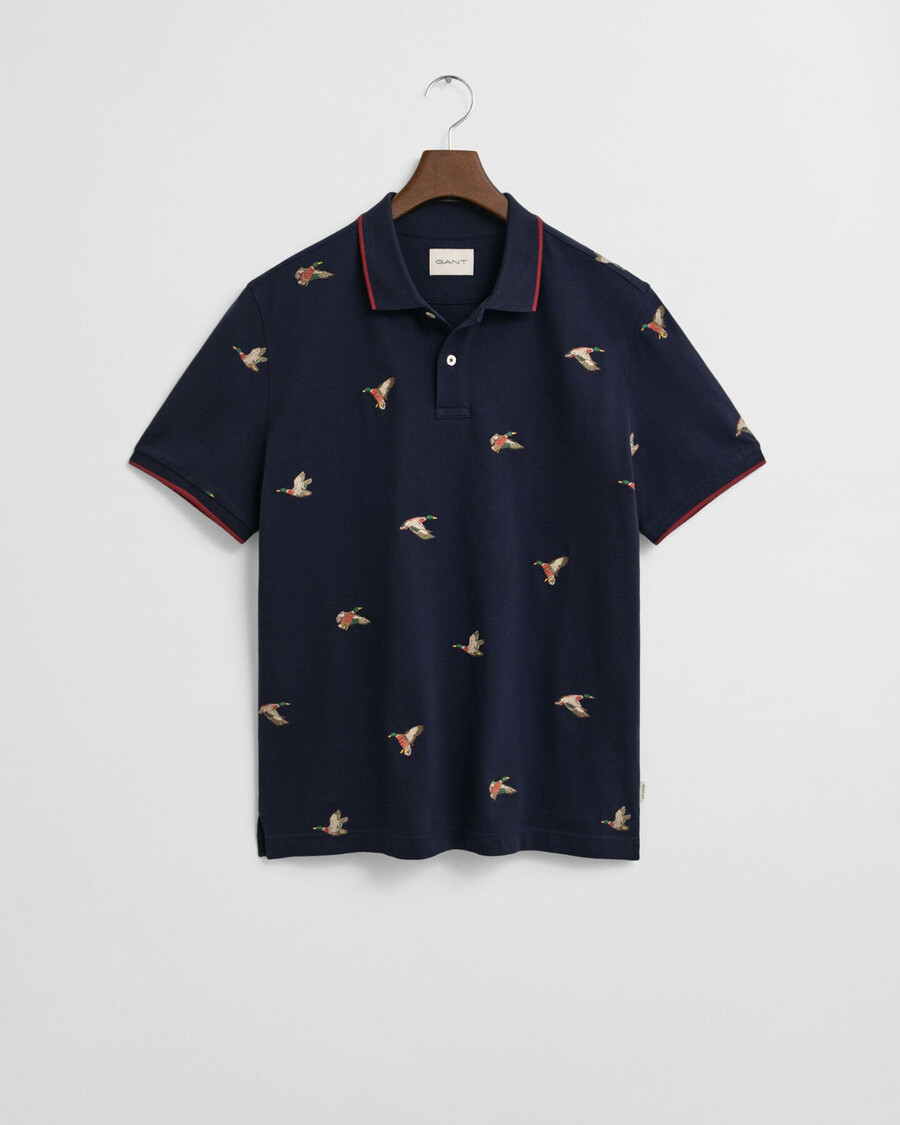 geborduurd poloshirt - avondblauw