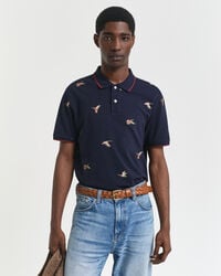 geborduurd poloshirt - avondblauw