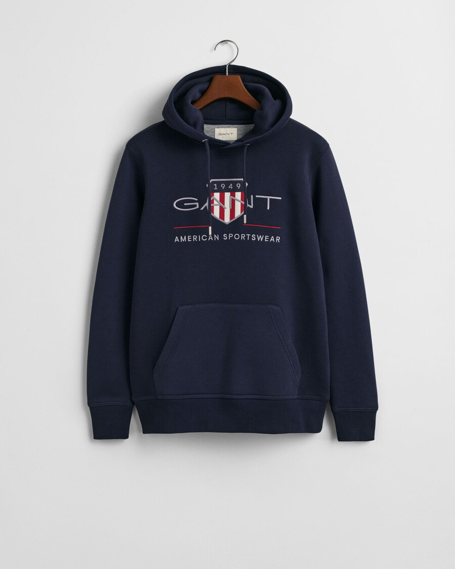 archive shield hoodie - avondblauw
