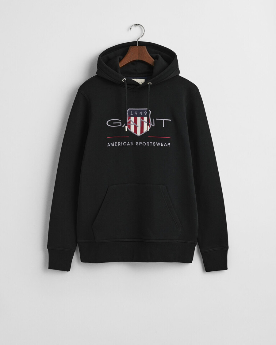 archive shield hoodie - zwart