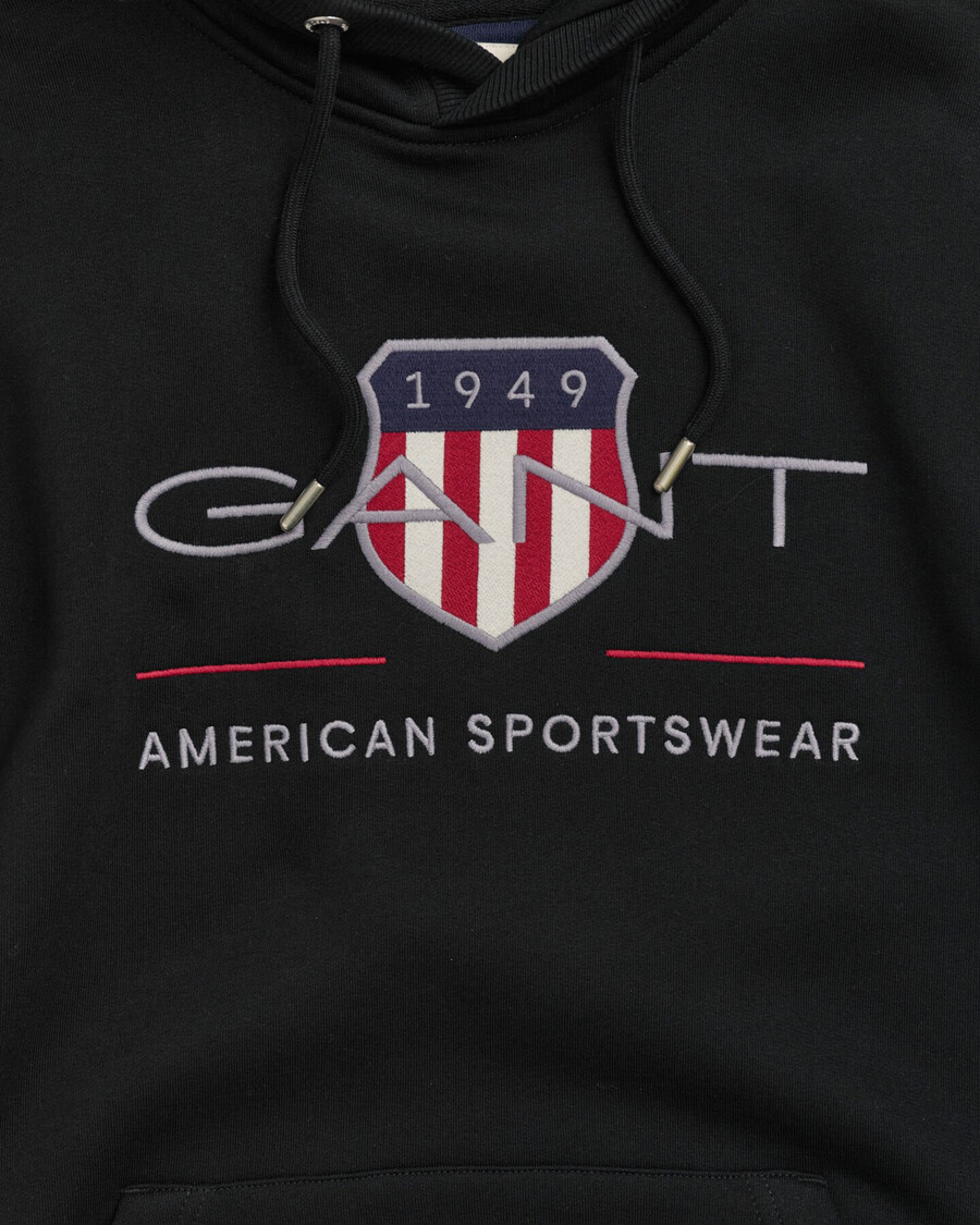 archive shield hoodie - zwart