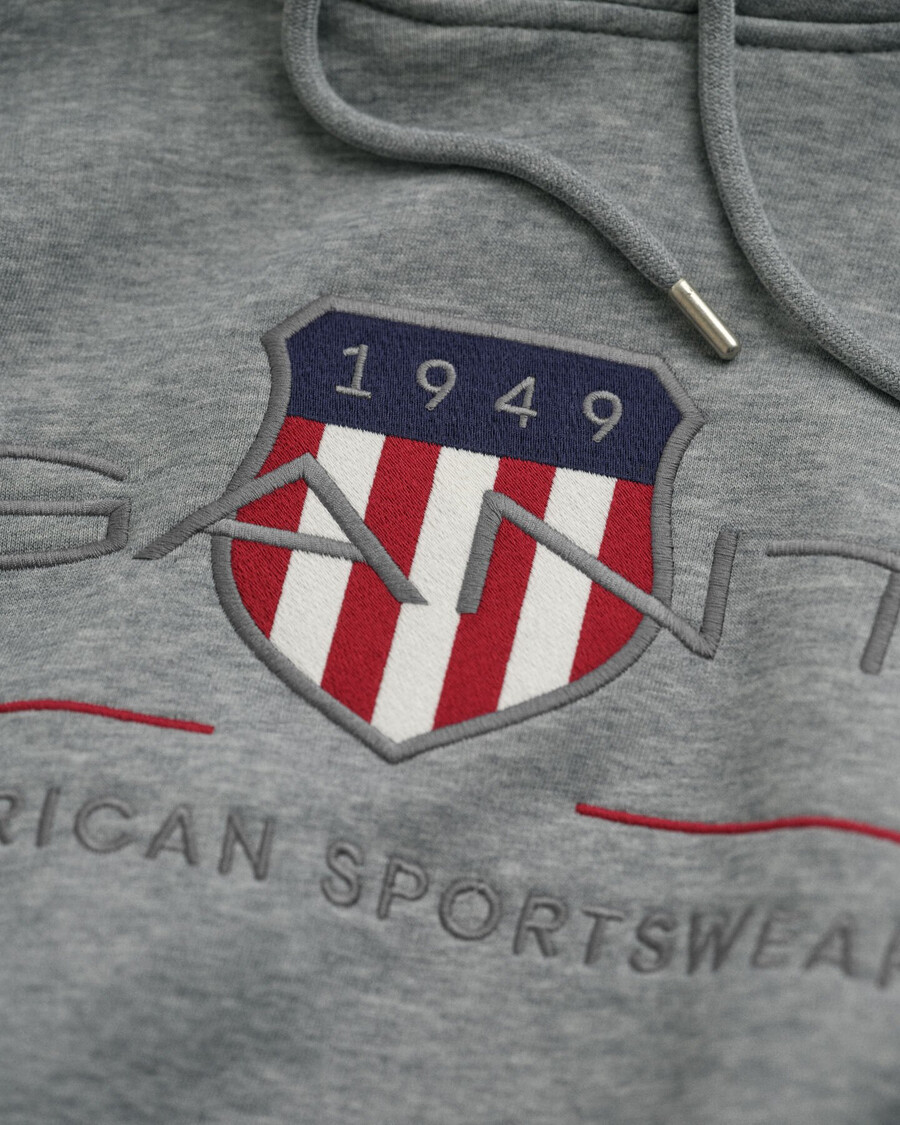 archive shield hoodie - grijs gemêleerd