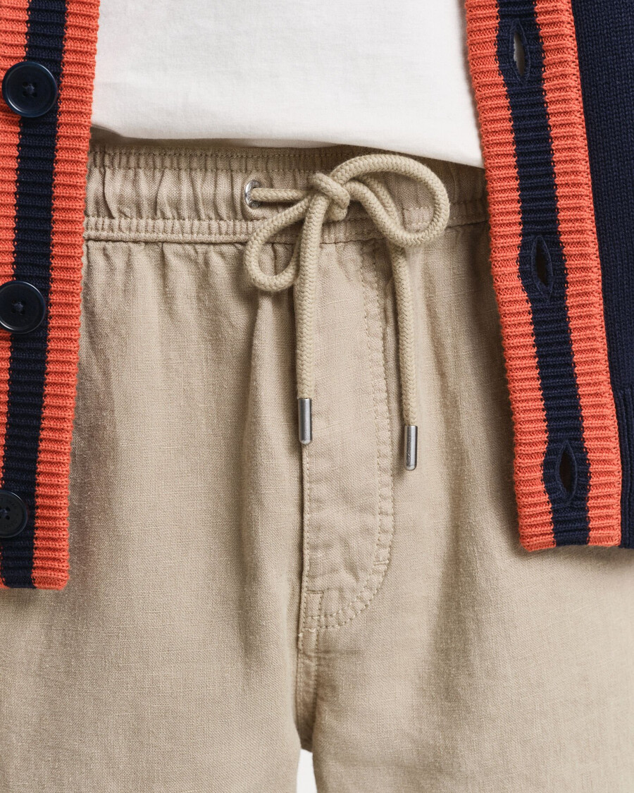 regular fit linnen cargoshorts - betonbeige