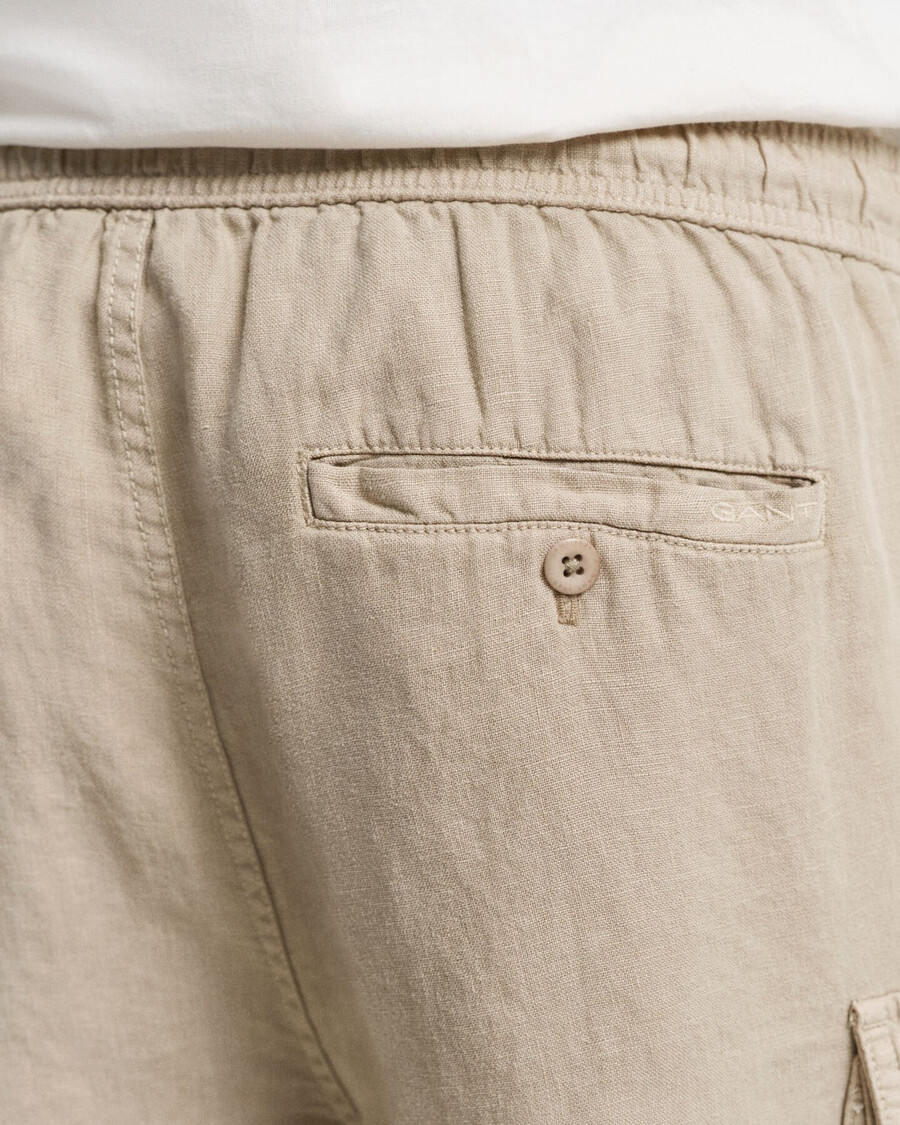 regular fit linnen cargoshorts - betonbeige