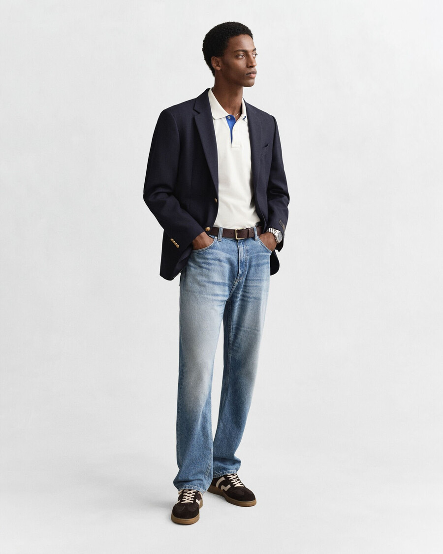 contrasterend piquépoloshirt - eierschaal