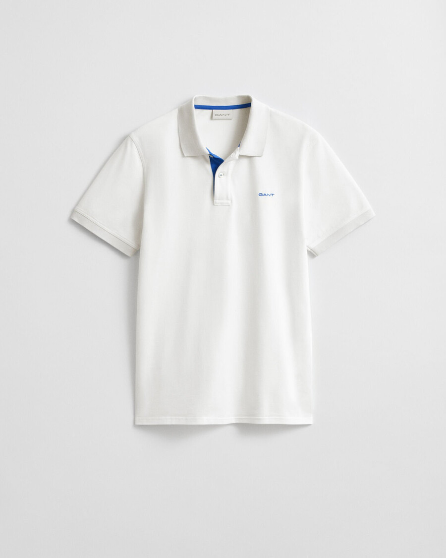 contrasterend piquépoloshirt - eierschaal