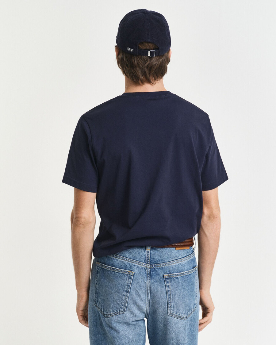 geborduurd archive shield t-shirt - avondblauw