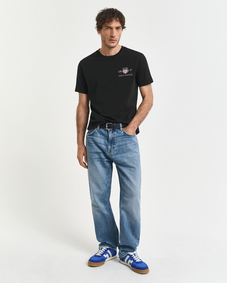 geborduurd archive shield t-shirt - zwart