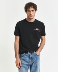 geborduurd archive shield t-shirt - zwart