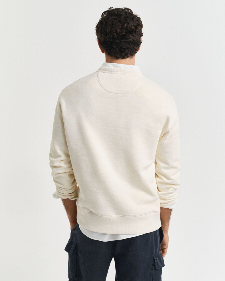 sweatshirt met grafische print en ronde hals - crème
