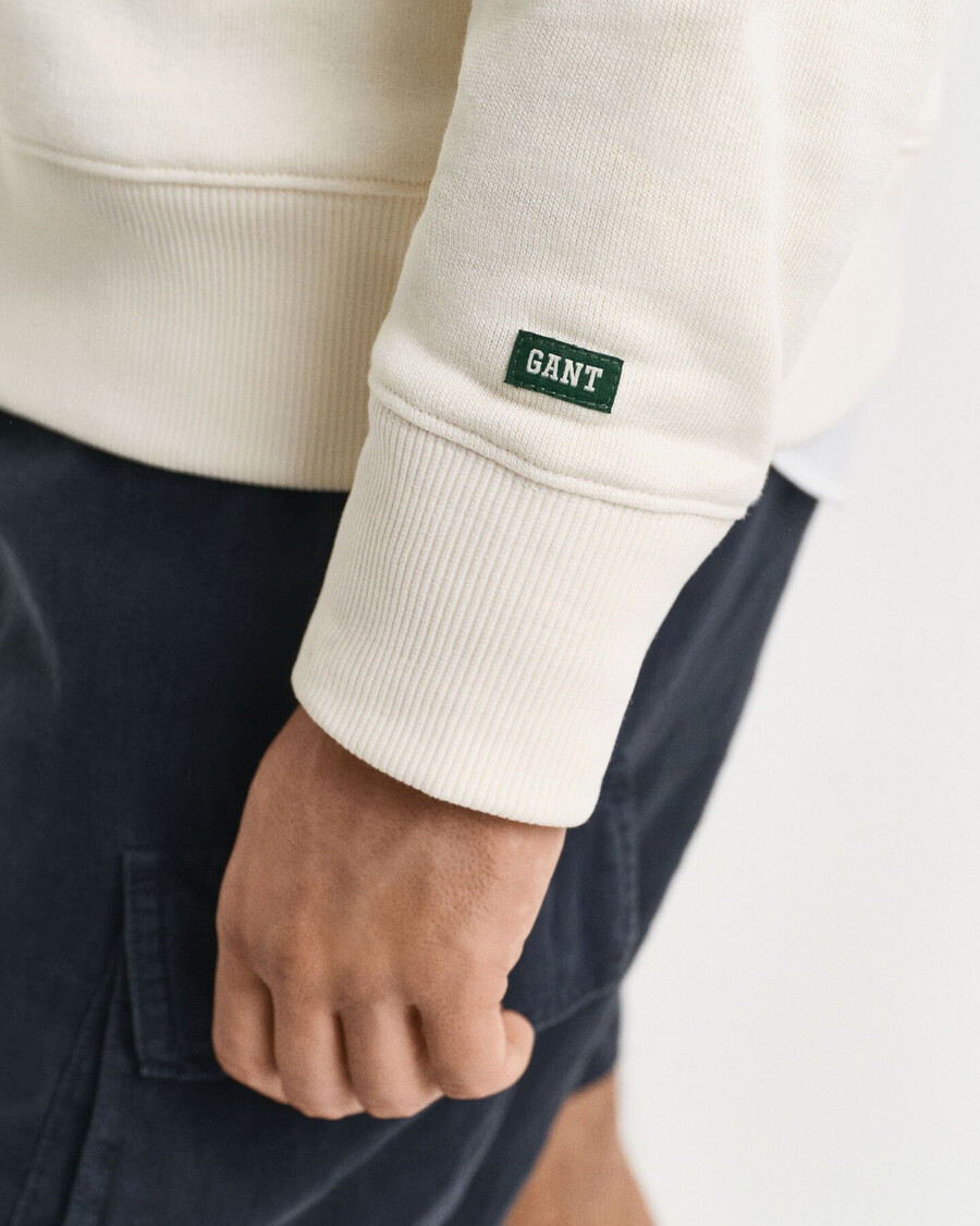 sweatshirt met grafische print en ronde hals - crème
