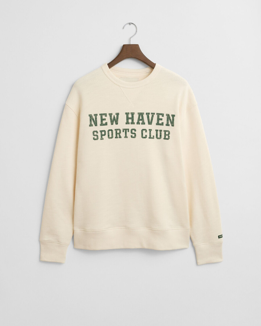 sweatshirt met grafische print en ronde hals - crème