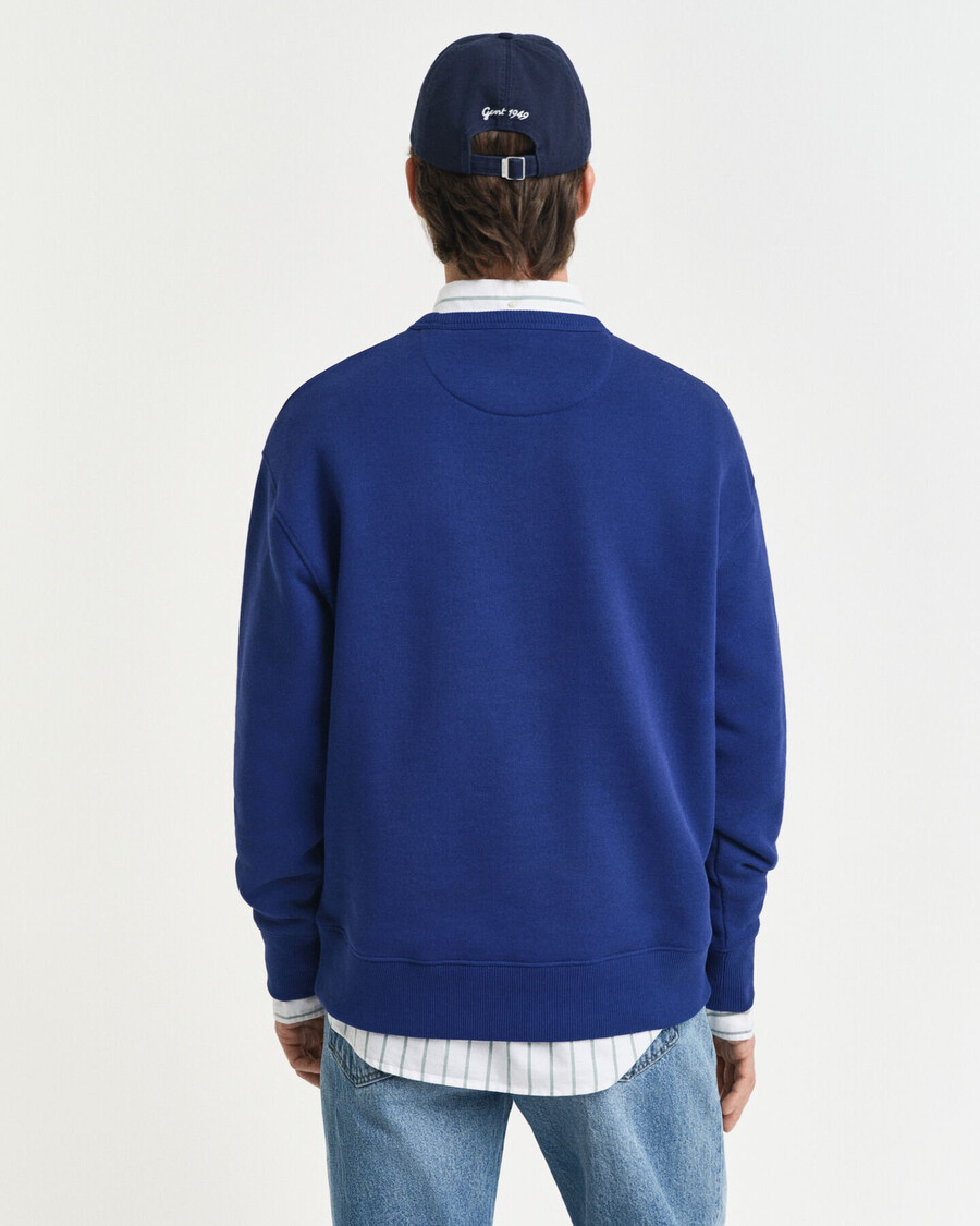 sweatshirt met grafische print en ronde hals - donkerblauw