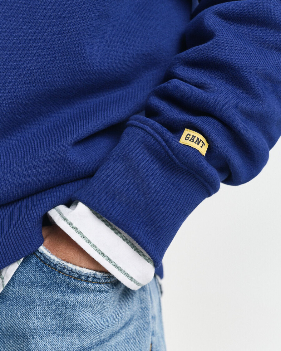 sweatshirt met grafische print en ronde hals - donkerblauw