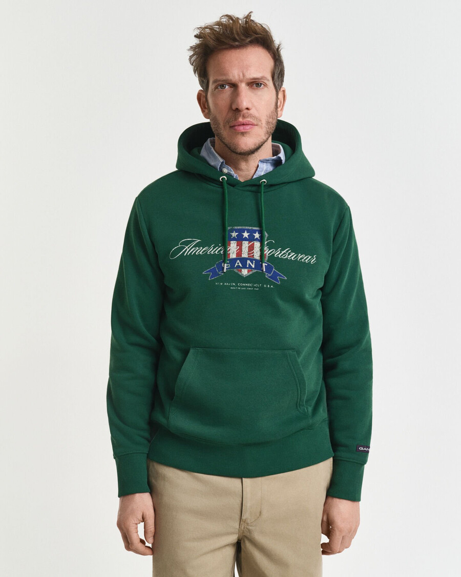 hoodie met logo en logo - bosgroen