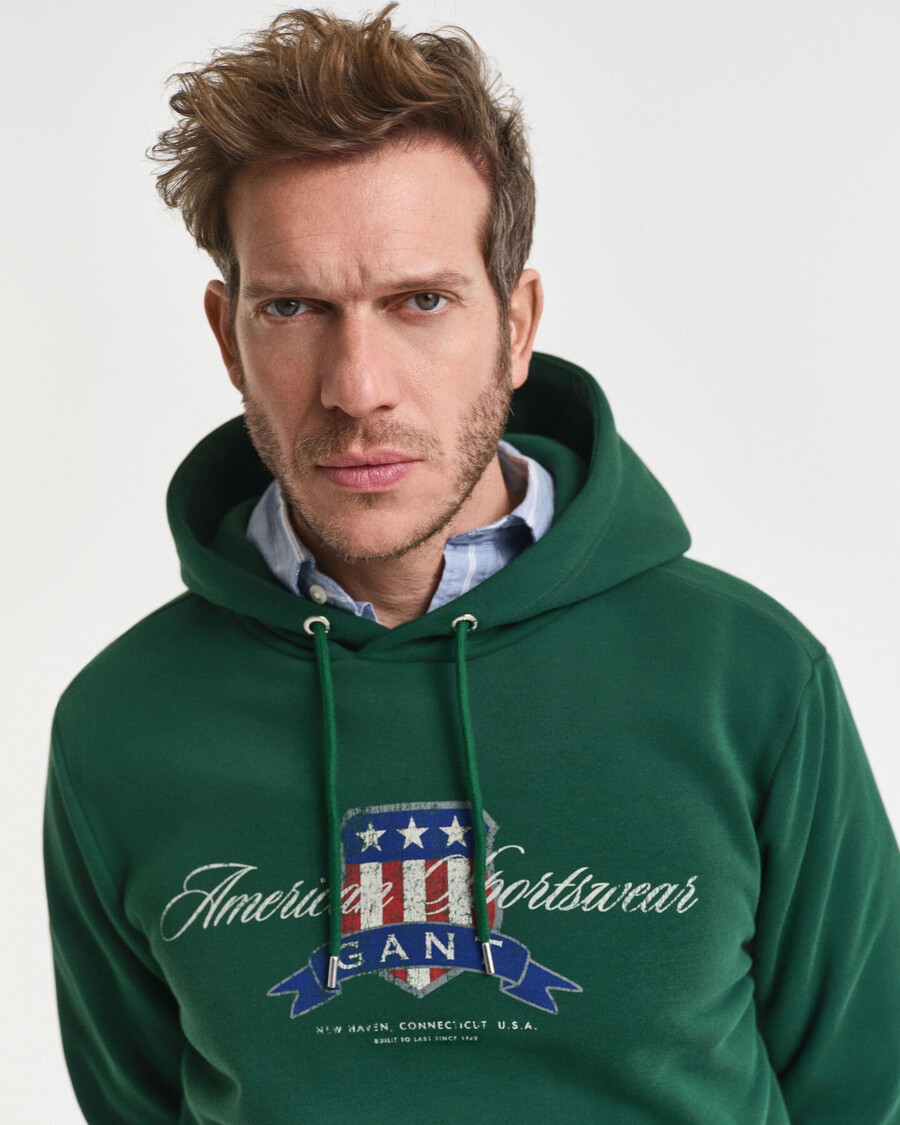 hoodie met logo en logo - bosgroen