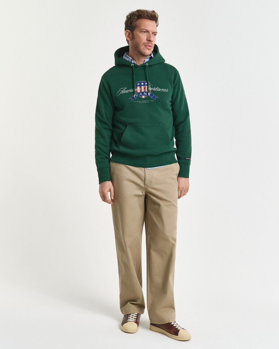 hoodie met logo en logo - bosgroen