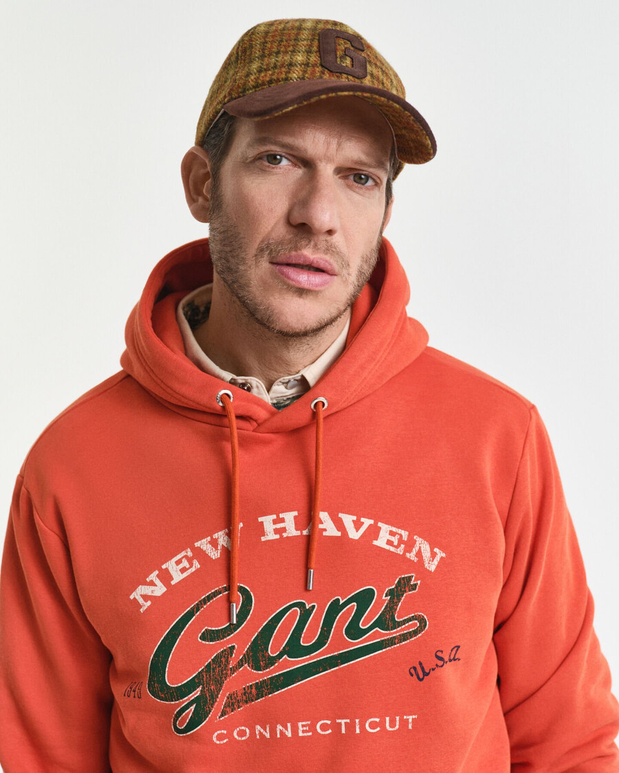 hoodie met logo en logo - diep oranje