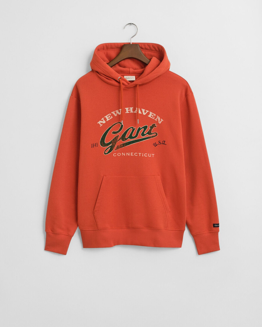hoodie met logo en logo - diep oranje