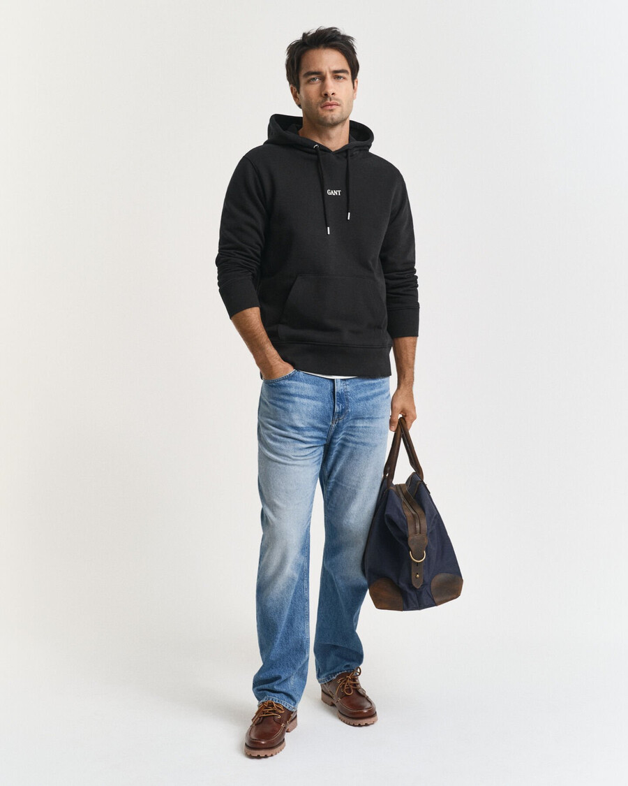 hoodie met kleine print - zwart