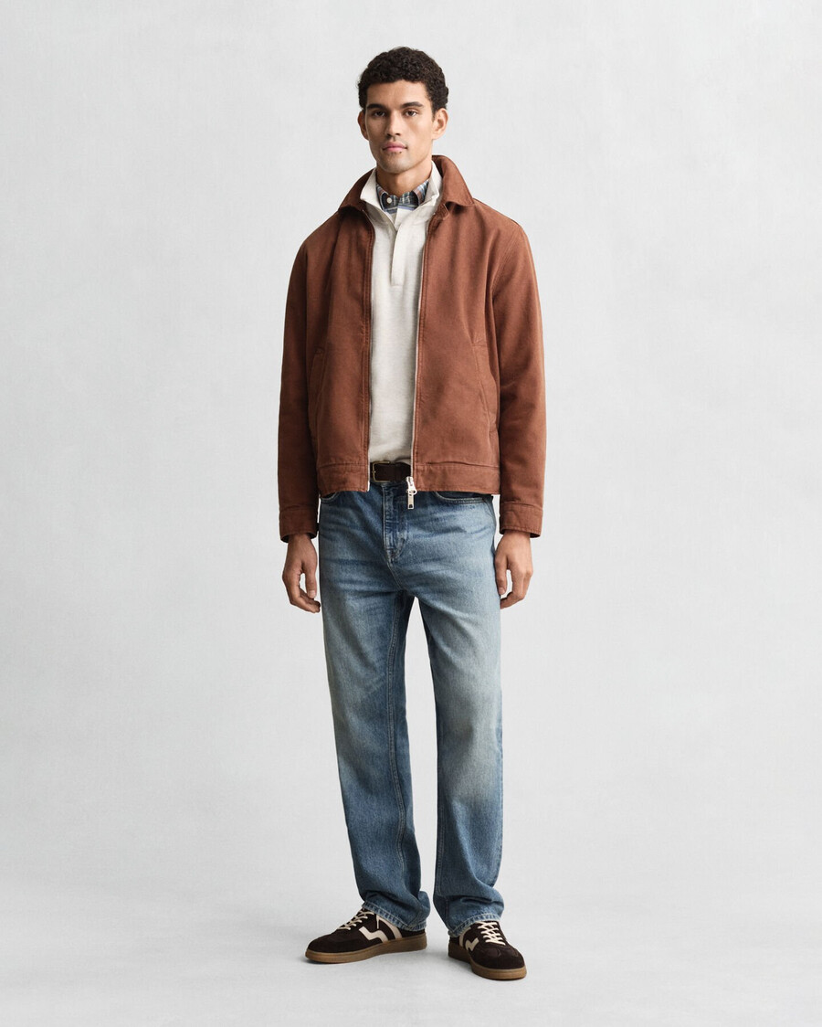 lichte sacker rib halfzip sweatshirt - zaadgemengde kleur