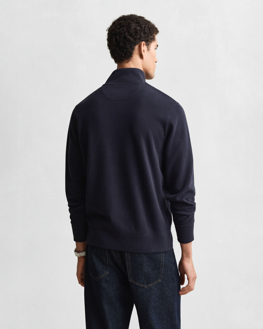 lichtblauwe halfrits sweater met ribboord - evening blue