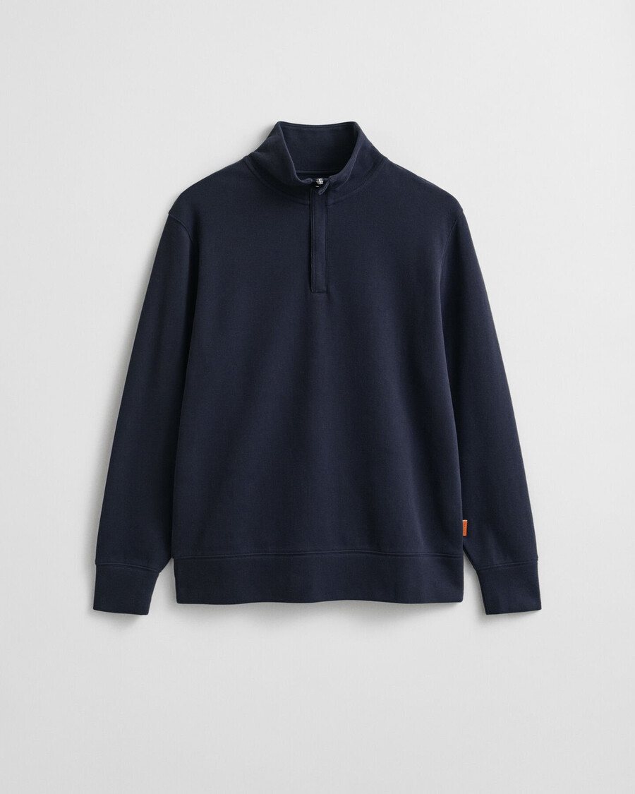 lichtblauwe halfrits sweater met ribboord - evening blue