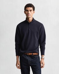 lichtblauwe halfrits sweater met ribboord - evening blue