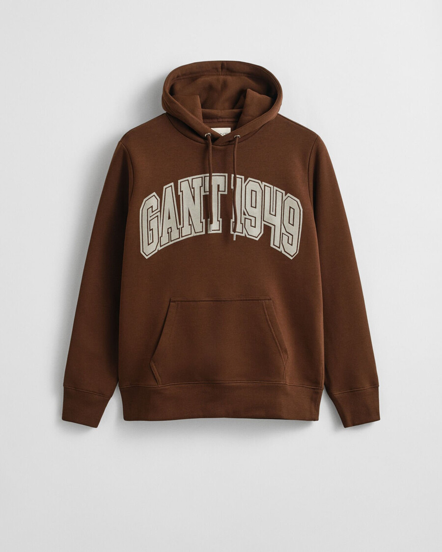 hoodie met print - mahoniebruin
