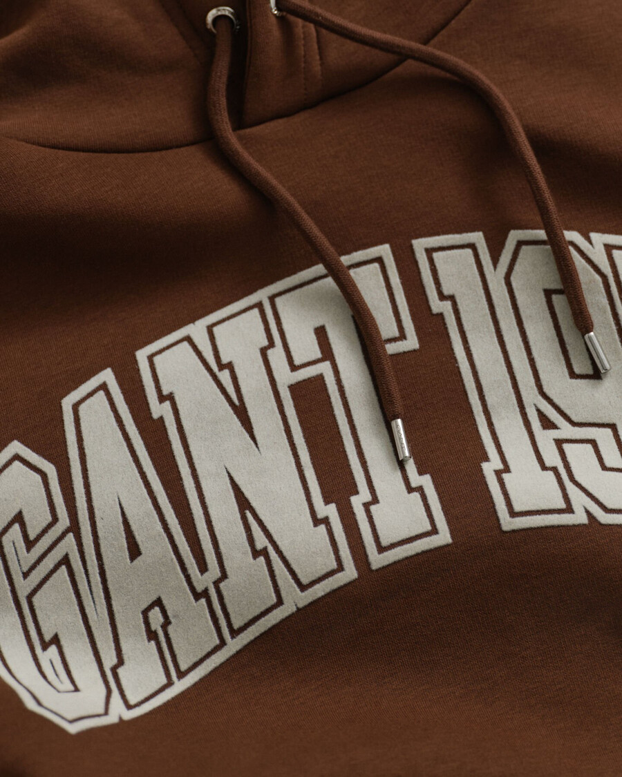 hoodie met print - mahoniebruin
