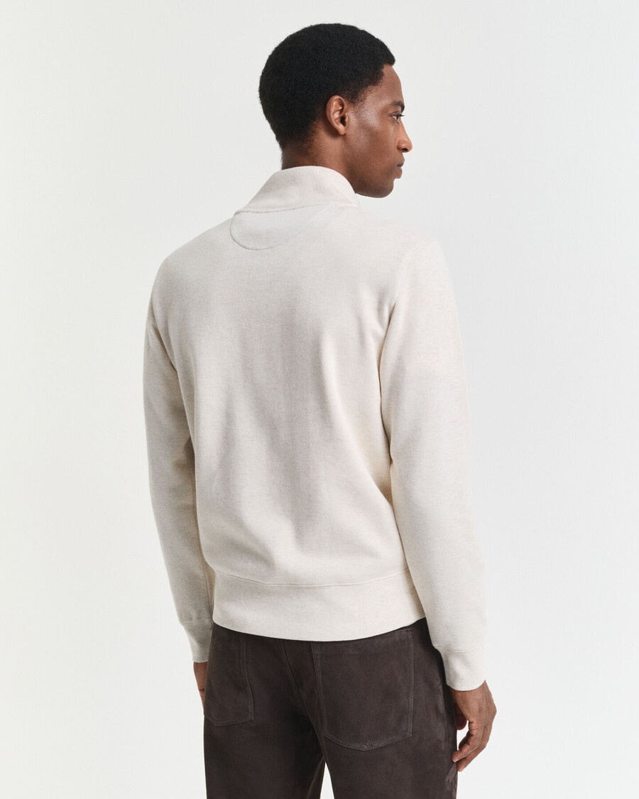 sacker rib halfzip sweatshirt - crème