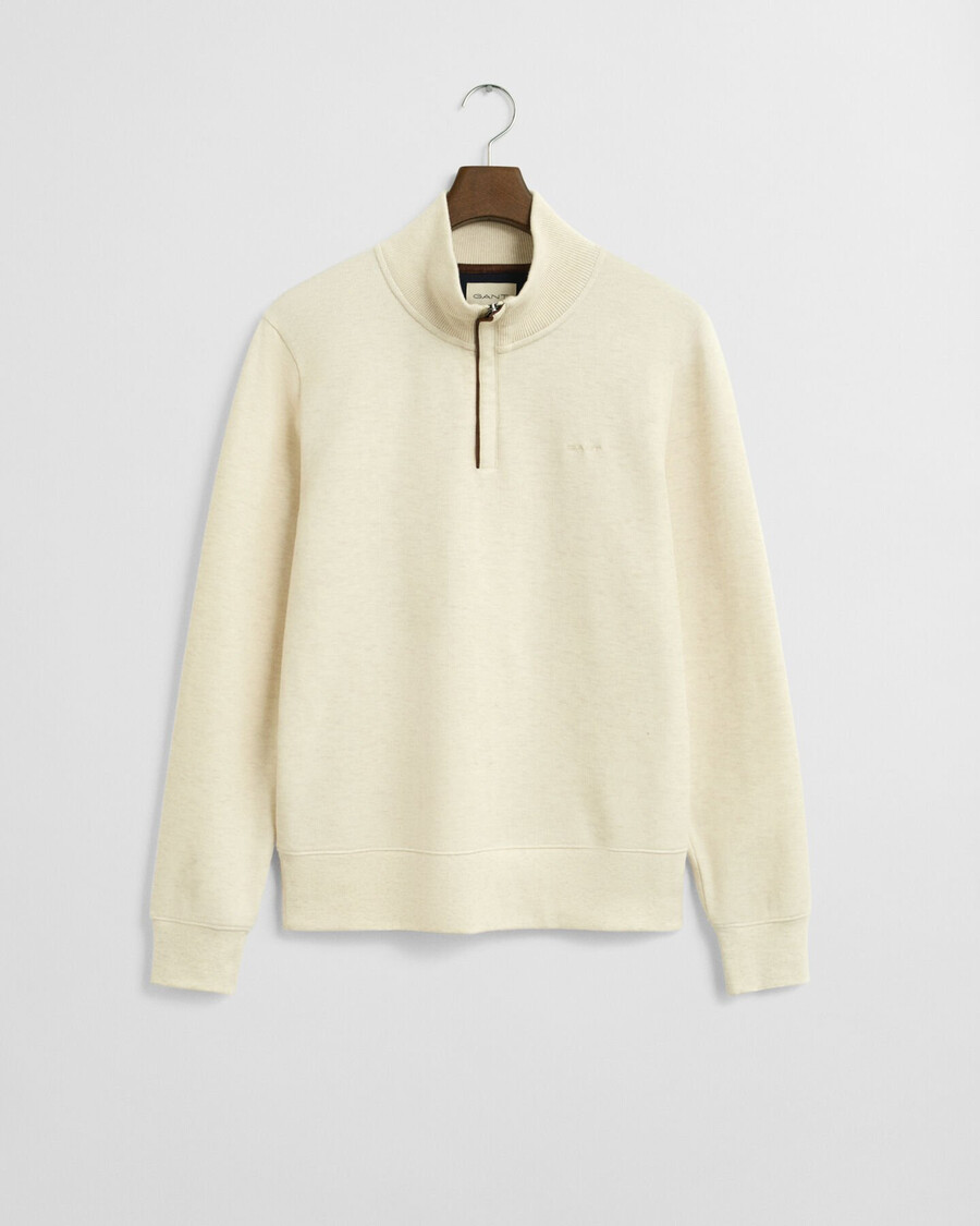 sacker rib halfzip sweatshirt - crème