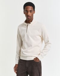 sacker rib halfzip sweatshirt - crème