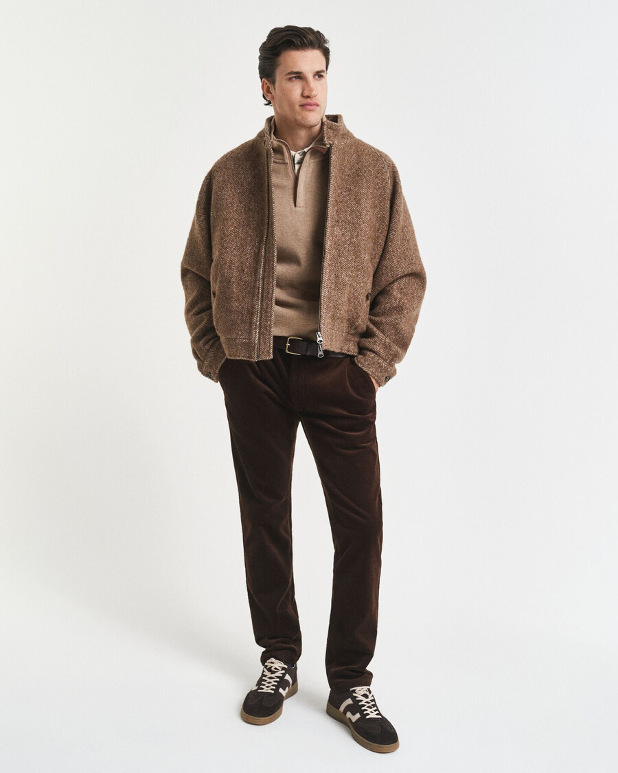 sacker rib halfzip sweatshirt - khaki melange