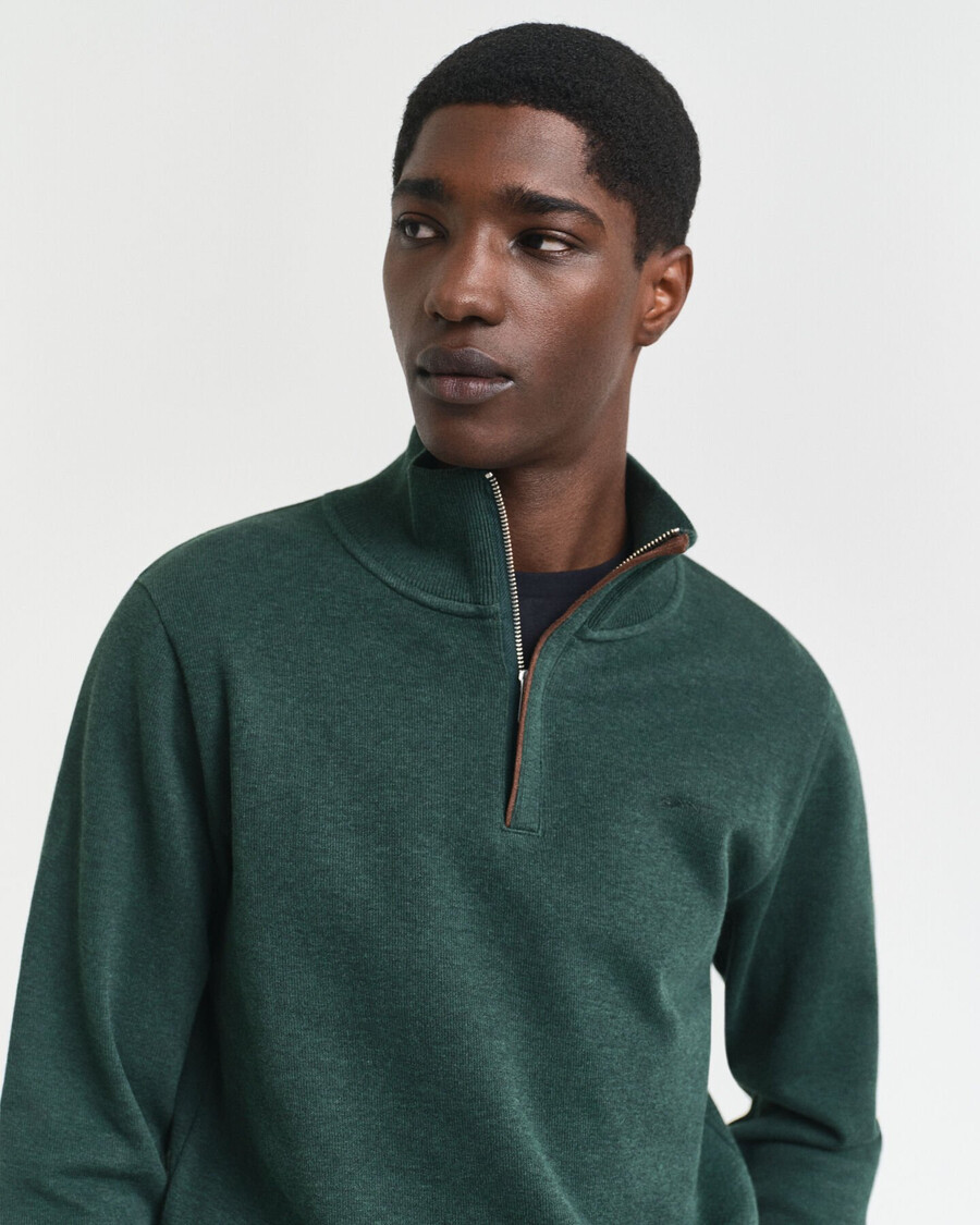 sacker rib halfzip sweatshirt - tartan groen