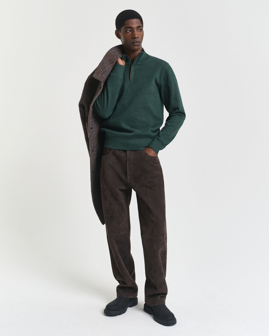 sacker rib halfzip sweatshirt - tartan groen